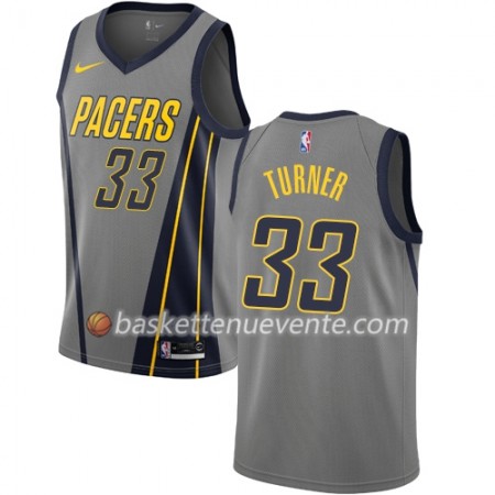 Maillot Basket Indiana Pacers Myles Turner 33 2018-19 Nike City Edition Gris Swingman - Homme
